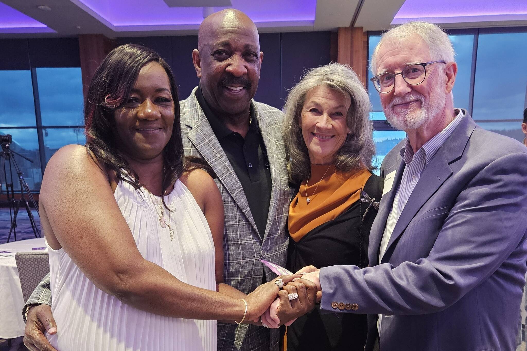 Jeanett and Marvin Charles, co-founders of DADS, with Mariana Parks and John Hamer, who have supported the organization for more than a decade.