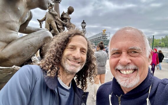 Jazz musician Kenny G, left, with guest columnist Greg Asimakoupoulos. Courtesy photo