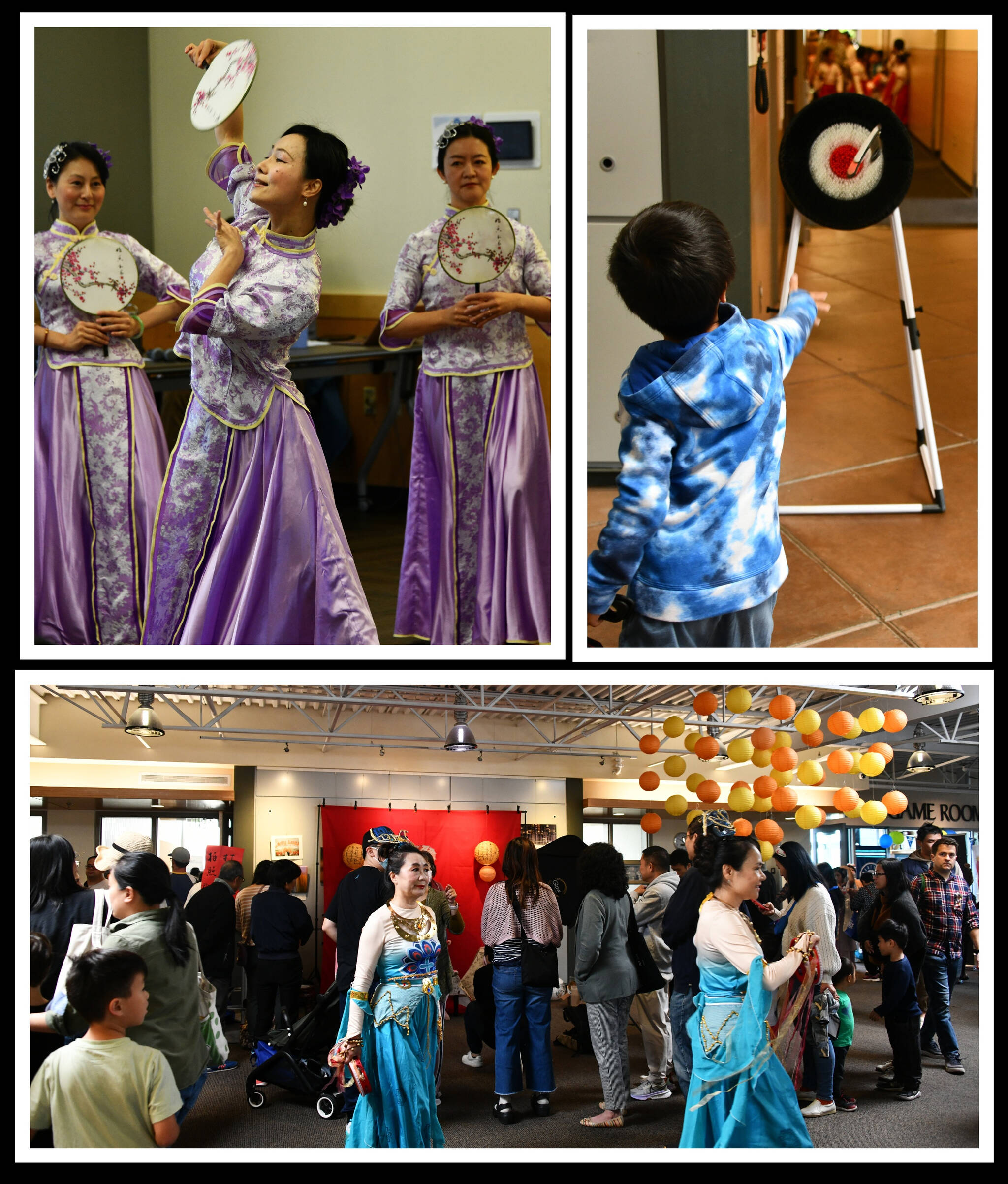 Members of the Flying Fairies Dance Center perform the Chinese classical dance Ink Plum Blossom at the inaugural Mid-Autumn Festival Carnival on Sept. 22 at the Mercer Island Community and Event Center. Mercer Island Chinese Association (MICA), in collaboration with the city of Mercer Island, hosted the packed Moon Festival event, which featured traditional Chinese music, dance and martial arts demonstrations; local students displaying their talents; interactive activities such as a tea ceremony, lacquered fan making, lantern making and face painting; carnival games; Chinese treats, including mooncakes, along with other traditional foods and treats that highlight the flavors of the season; and nonprofit booths showcasing their valuable community resources. Staff photos/ Andy Nystrom