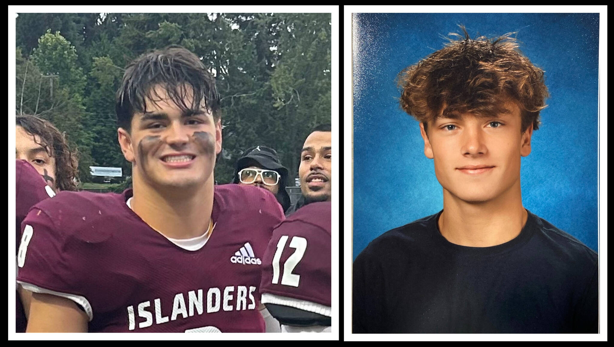 Mercer Island High School senior football players Tyler Williamson and Jack Buchan. Courtesy photos