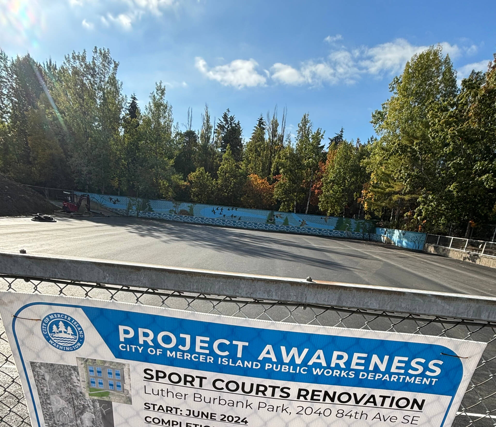 The Luther Burbank Park sport courts for pickleballers are currently undergoing renovation. Andy Nystrom/ staff photo