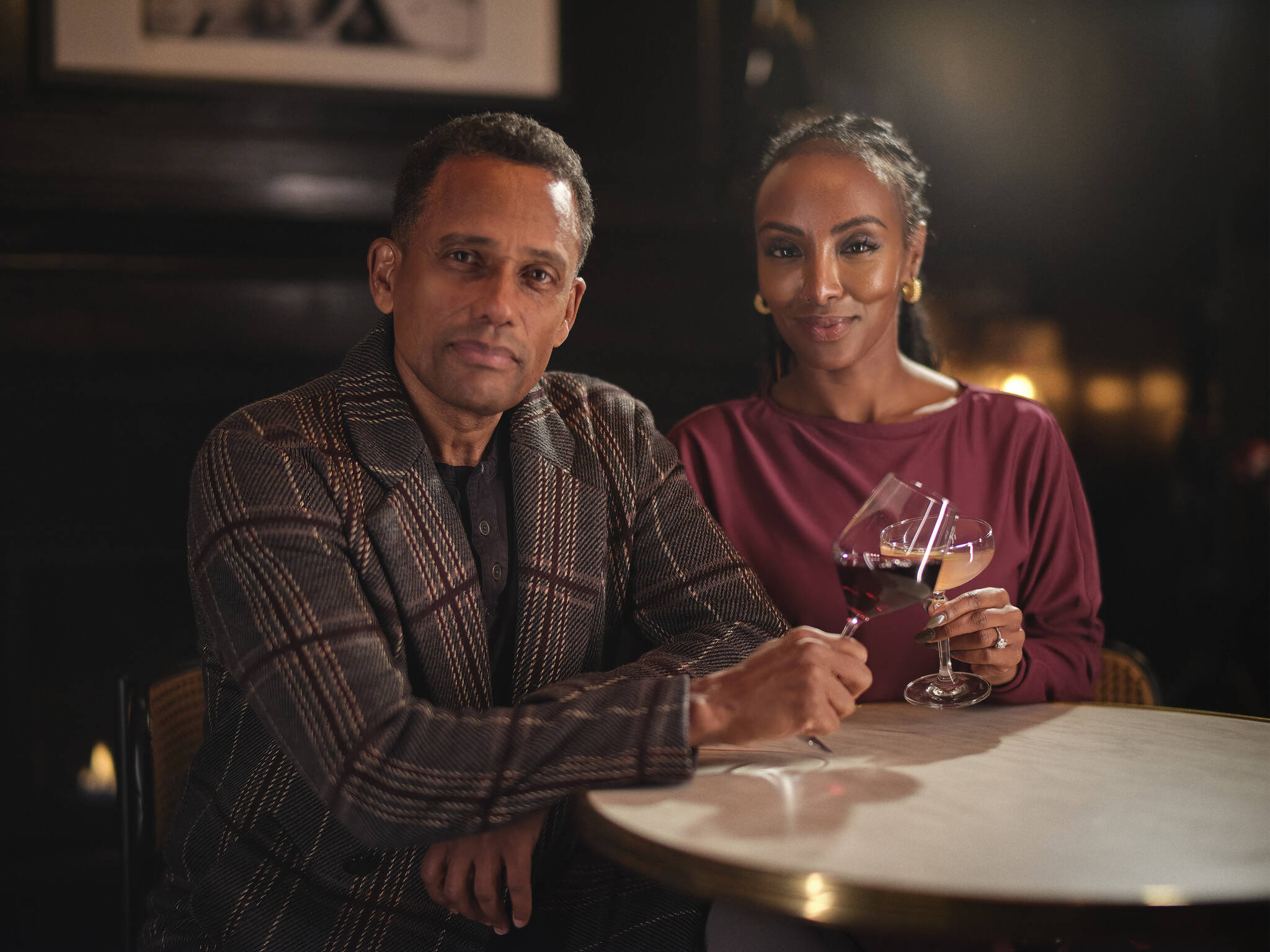 ASA owners Hill Harper and Mizan Howard relax in their Mercer Island boutique bar and social club. Photo courtesy of Pat Kehoe