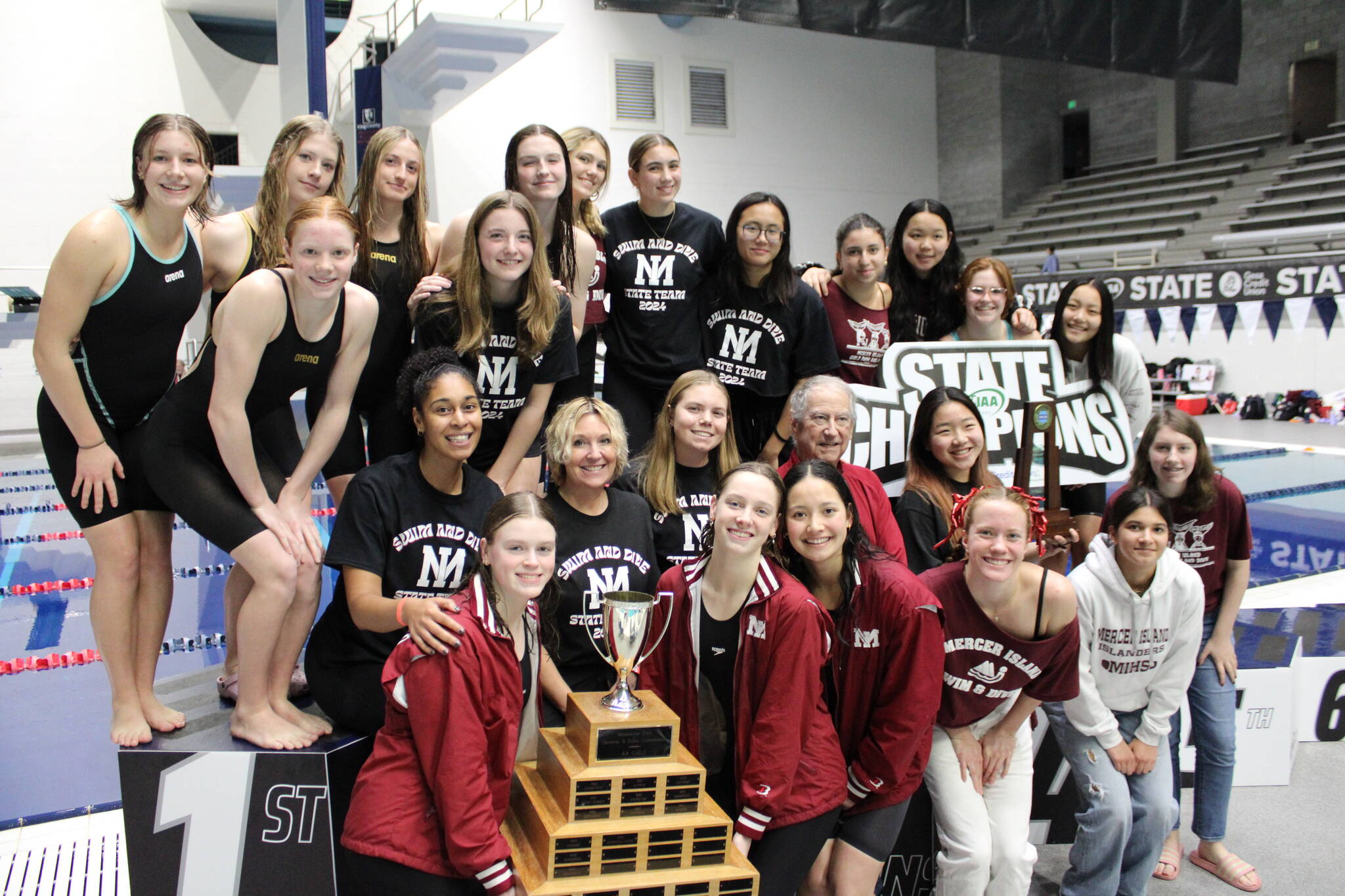 Mercer Island High School’s 3A state championship girls swim and dive team. Courtesy photo