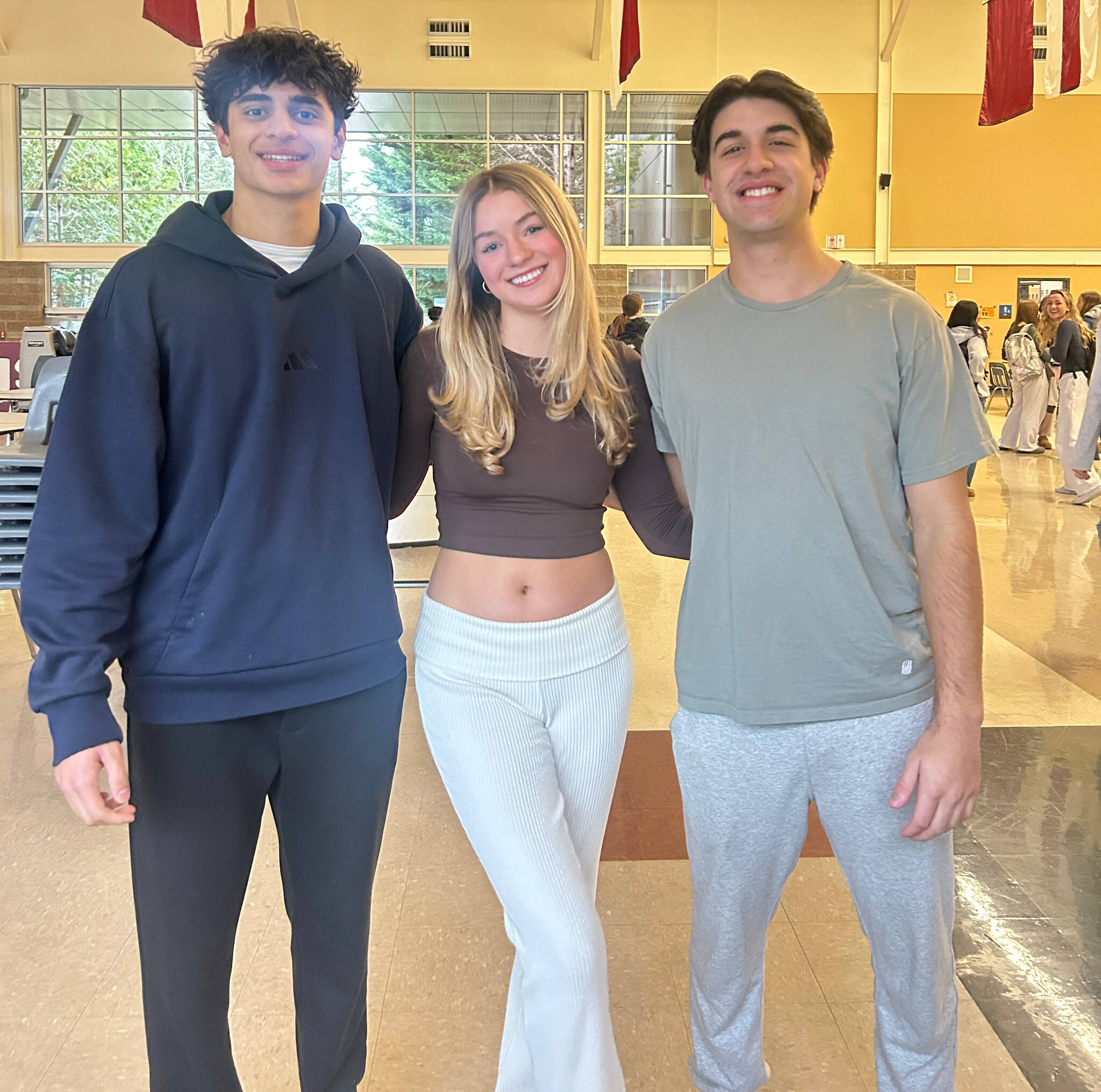 Mercer Island High School senior environmentalists, from left to right, Vihaan Tandon, Elisabeth Grove and Quinn Harper. Courtesy photo