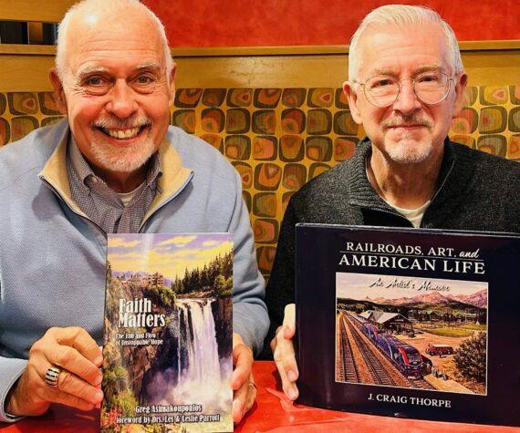 Courtesy photo 
On Dec. 8, Greg Asimakoupoulos will be signing copies of “Faith Matters: The Ebb and Flow of Unstoppable Hope” at Island Books from 1 to 3 p.m. Craig Thorpe will also be signing copies of his book “Railroads, Art and American Life.”