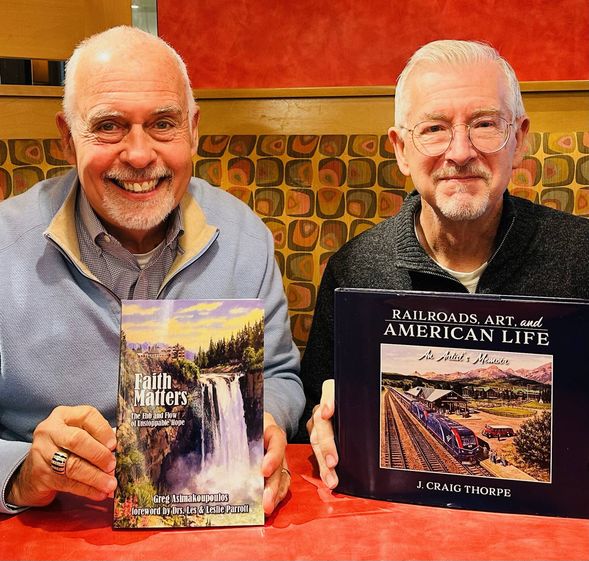 Courtesy photo 
On Dec. 8, Greg Asimakoupoulos will be signing copies of “Faith Matters: The Ebb and Flow of Unstoppable Hope” at Island Books from 1 to 3 p.m. Craig Thorpe will also be signing copies of his book “Railroads, Art and American Life.”