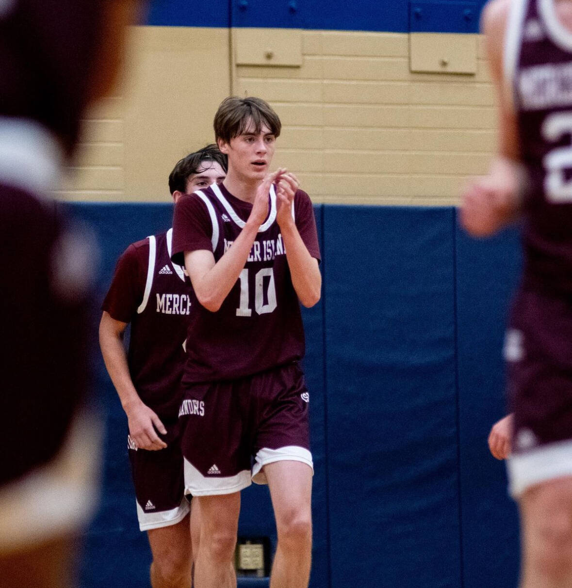 Mercer Island High School senior Will McDonald fires up his squad. Courtesy of Minh Luu Photography