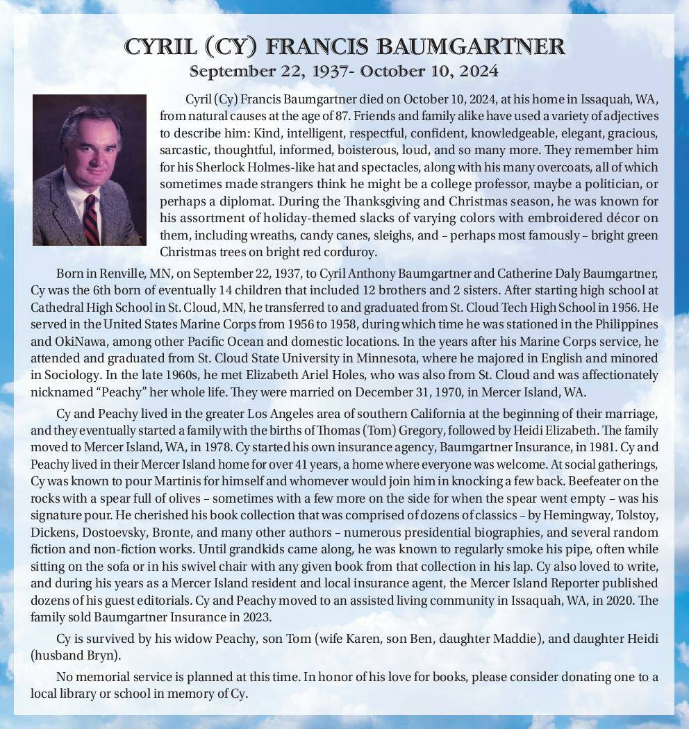 Cyril (Cy) Francis Baumgartner | Obituary