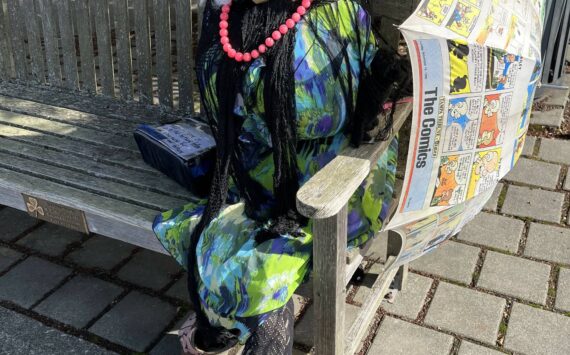 Lolita the fortune teller outside the post office in La Conner, WA. Photo courtesy of Mindy Stern