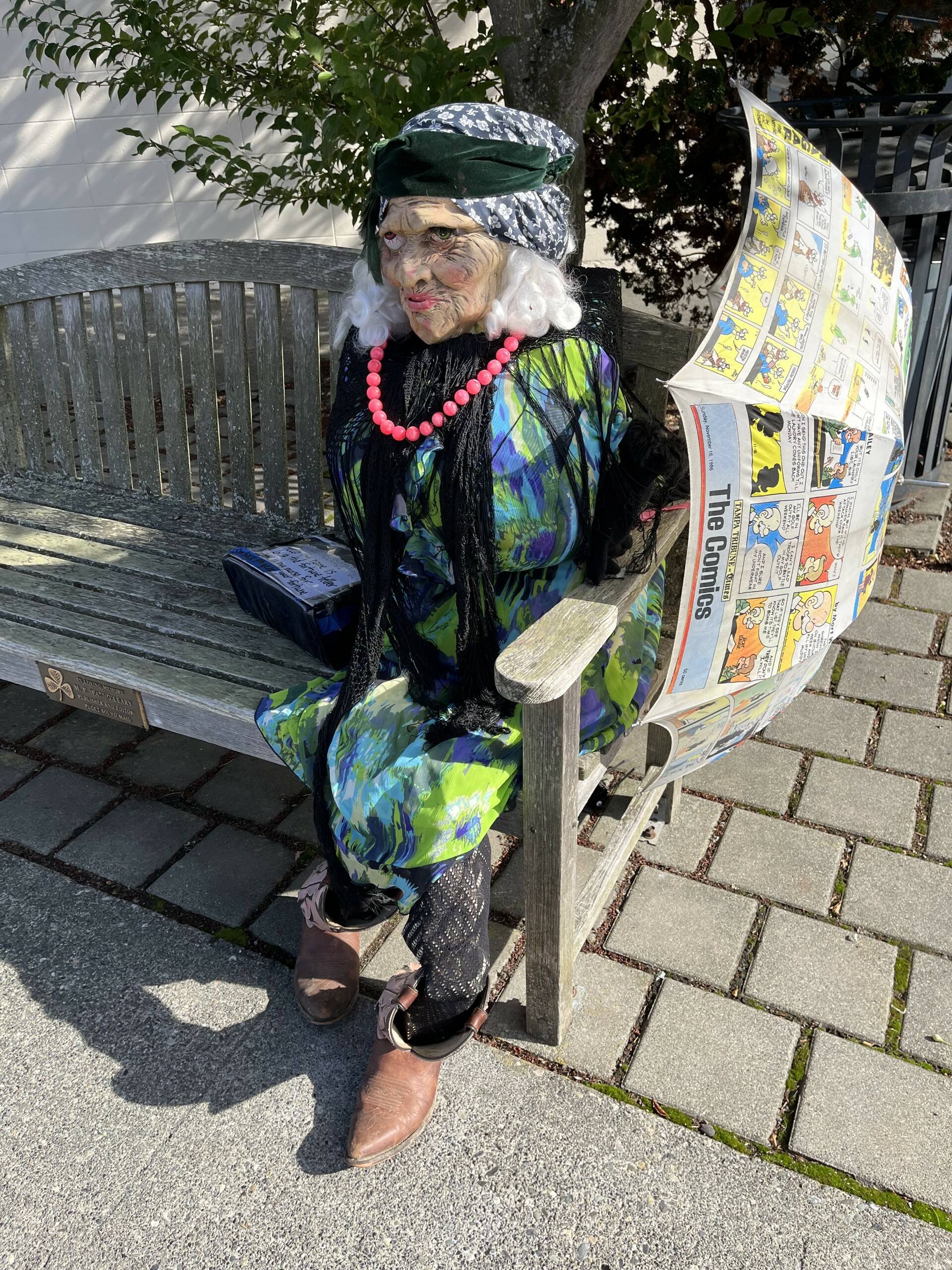 Lolita the fortune teller outside the post office in La Conner, WA. Photo courtesy of Mindy Stern